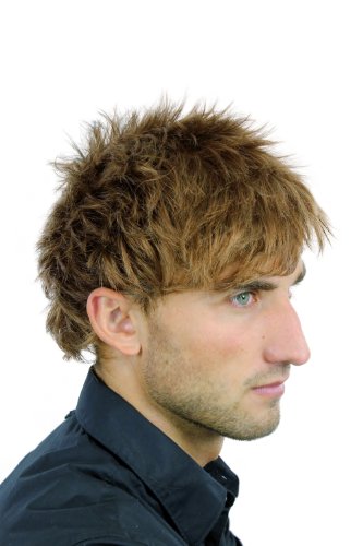 WIG ME UP- Peluca para hombres corta estilo salvaje juvenil mechones rubios oscuros castaños claros castaños rojizos WL-2072-18/30