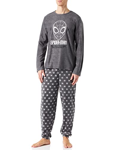 Women' Secret Juego de pijama MX MV SPIDER WARM PJ OL LONG SLEEVES LONG PANT PYJAMA 2762179 Gris Claro ,S para Hombre