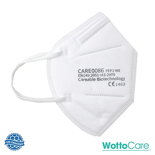 WottoCare Mascarilla FFP2 CE 0598, Mascarilla de Protección Personal. 5 capas. Mascara KN95 Alta Eficiencia Filtración, Caja 20 Unidades CE 0598 + Normativa GB2626-2006