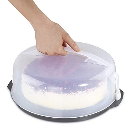 Xavax 00111514 - Recipiente para conservar y transportar tartas, Antracita/Transparente, Ø 31.5 cm