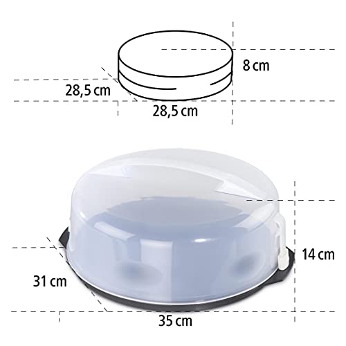 Xavax 00111514 - Recipiente para conservar y transportar tartas, Antracita/Transparente, Ø 31.5 cm