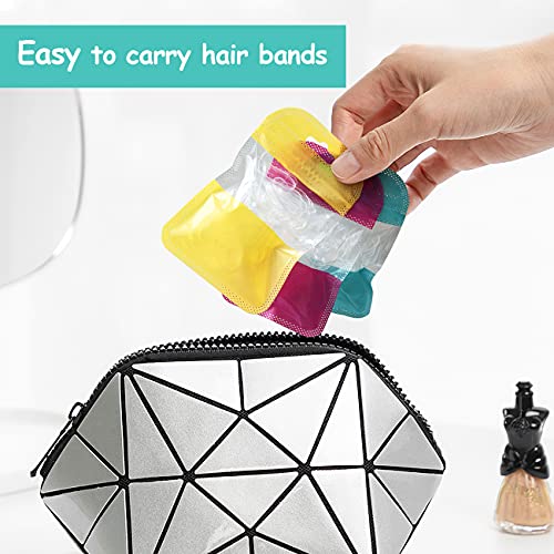 XCOZU 2000 Piezas Bandas de Pelo, Mini Bandas de Goma Para el Pelo con Cortador Removedor, 5 Bolsas Autoselladas, Cintas Elásticas para el Pelo y Suave para Trenzas, Peinado de Boda, Transparentes