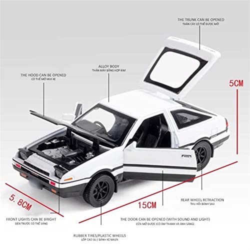 XDWDM Aleación 1:28 Coche De Juguete para Initial D para AE86 Coches De Aleación De Juguete De Metal Fundidos Y Vehículos De Juguete Modelo De Coche En Miniatura (Color : White)