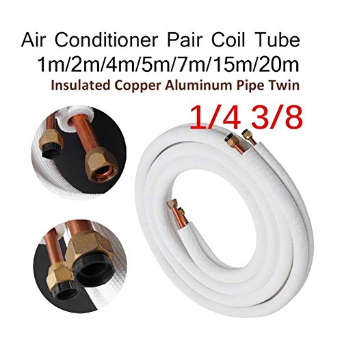 XIAOFANG 1/2 / 4/7 / 15M Tubo de Cobre Aislado 1/4 '' 3/8 '' Acondicionador de Aire Acondicionador de Aire Accesorios Pares Tubo de Bobina Línea Dividida Conjunto de Alambre Aire Acondicionado