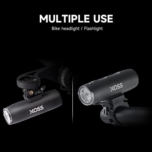 XOSS XL400 Brillante USB Recargable MTB Road Commuter Bike Light, Potente 400 Lúmenes Resistente al Agua Faro de Bicicleta Amplio Angulo de Distribución, Fácil de Instalar para Montar de Noche