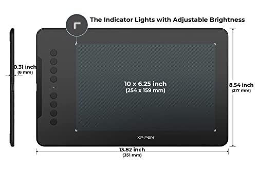 XP-PEN Deco 01 V2 Tableta Gráfica 10 x 6.25 Pulgadas Tableta de Dibujo con Función de Inclinación Compatible con Android y 8 Teclas de Atajos con el Último Software de Dibujo de Artrage Lite