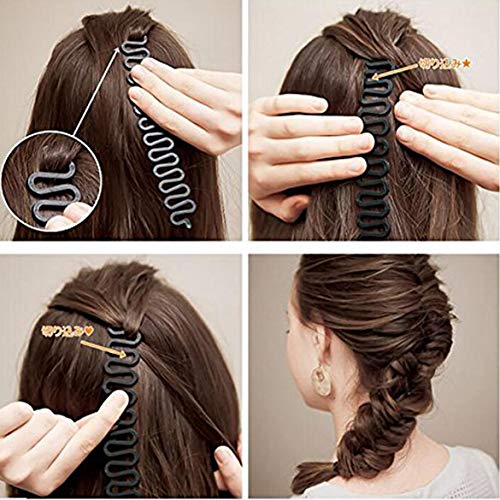 Xrten 6 Pcs Herramienta de Trenzado para el Pelo, Accesorios de Peinado, Gomas Moño de Pelo para DIY Pelo para Niñas Mujeres