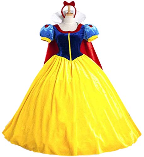 XYFW Vestido Blanco como La Nieve, Traje De Cosplay De La Princesa Mágica, Disfraces De Mujer, Disfraz De Carnaval para El Cumpleaños De Halloween Halloween con Soporte De Falda,XL