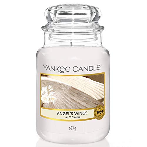 Yankee Candle Angel's Wings Vela Aromática en Frasco Grande, Blanco, 623g