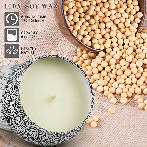 YINUO LIGHT velas perfumadas para mujer, 8 9 12 velas de aromaterapia con cera de soja natural en latas, juego de regalo de vela de lujo para el día de San Valentín / cumpleaños / baño / yoga (6 Set)