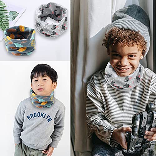 YMIFEEY 4Pcs Bufanda Pañuelo Cuello Niños Niñas Bebé Otoño Invierno Algodón Bandana Calentador de Cuello Viaje Al aire libre Pañuelos Bufandas Cuello para Niños Niñas 0-8 Años (Estilo A)