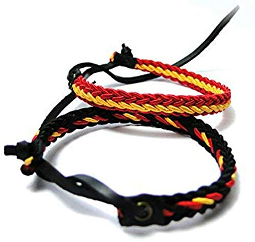 YOJAN PIEL | Pack 2 Pulseras Hilo y Cuero Trenzada España | Complementos de Moda Unisex para Hombres y Mujeres de Estilo Atemporal y Elegante | Regalos Originales y Exclusivos