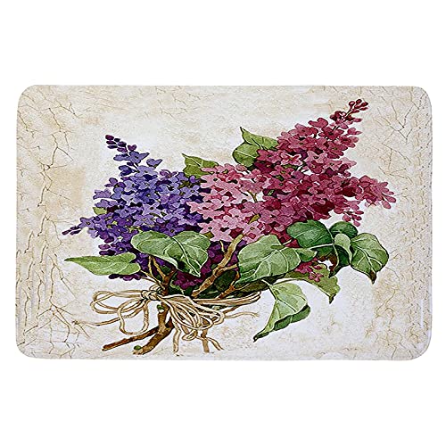 YuPancjua Alfombra Antideslizante para Puerta con Estampado 3D De Morning Glory Violeta Retro, Alfombra para Dormitorio De Bebé, Alfombra para Sala De Estar, 60X90Cm J11726