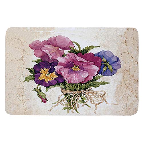 YuPancjua Alfombra Antideslizante para Puerta con Estampado 3D De Morning Glory Violeta Retro, Alfombra para Dormitorio De Bebé, Alfombra para Sala De Estar, 50X80Cm J11681