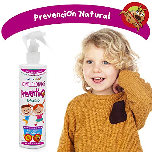 ZafireKids Acondicionador Preventivo Bifásico en spray. Fresco olor. Ideal para el fácil desenredado de niños y niñas. Protección natural con árbol de té. 300 ml