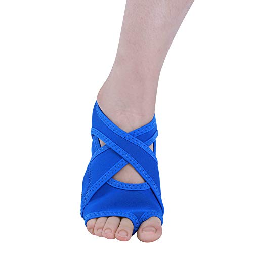 Zapatillas Calcetines de Yoga Antideslizantes , Calcetines de Pilates de Yoga con Dedos de Pies Abrigo Suave Zapatillas de Entrenamiento de Baile con Empuñaduras para Pilates Ballet Hombres(L-azul)