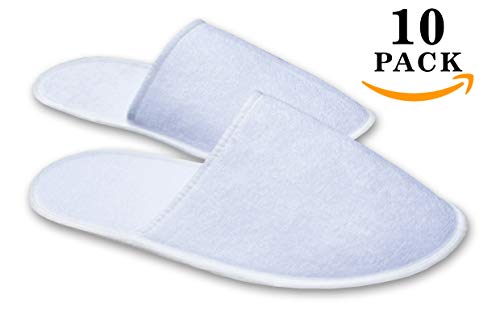 Zapatillas desechables de 10 pares / zapatillas hotel desechables , zapatillas de viaje , zapatillas Spa / Zapatillas de Felpa , Universal Tamaño, blanco