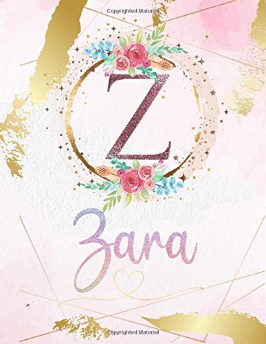 Zara: Personalized Sketchbook with Letter Z Monogram & Initial/ First Names for Girls and Kids. Magical Art & Drawing Sketch Book/ Workbook Gifts for ... Rose Gold Watercolor Cover. (Zara Sketchbook)