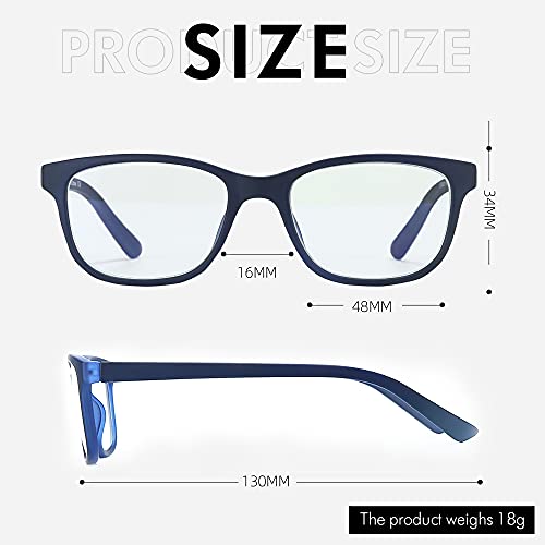 ZENOTTIC Gafas Infantiles de Bloqueo de Luz Azul para Ordenadores Gafas de Juego de Lentes Antirreflejos y Ligeros Protección de Ojos para Niños y Niñas (AZUL)