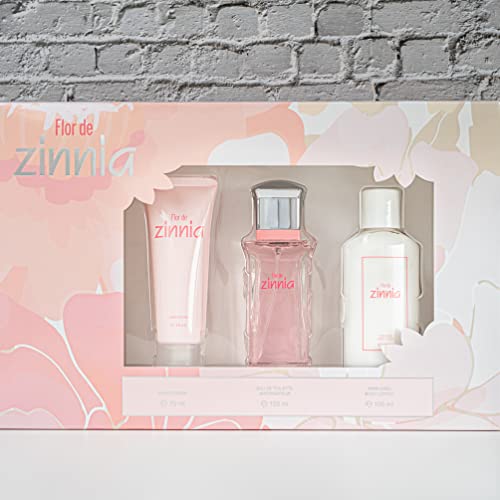 Zinnia Flor de Zinnia Estuche de Regalo para Mujer EdT 100 ml + Body Lotion 100 ml + Crema Manos 75 ml