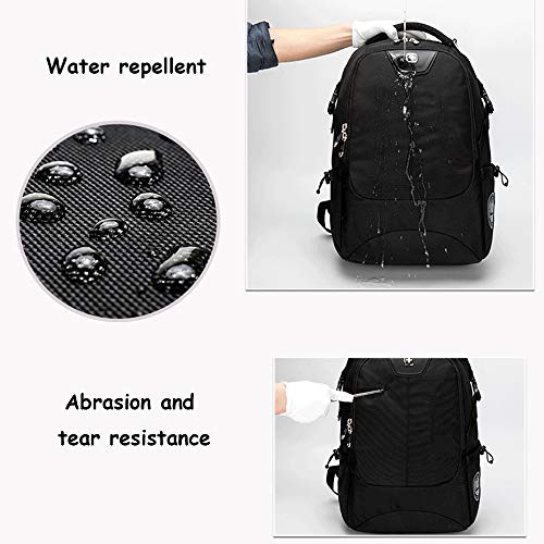 ZJML Mochila A Prueba De Agua, 16,5 Pulgadas Portátil Mochila De Gran Capacidad Y Bolsillos Múltiples, Toma De Auriculares Integrado para Negocios Y Placer