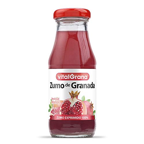 Zumo de Granada Natural 100% Exprimido de Vitalgrana - Zumo Sin Azúcar Añadido - Sin Conservantes ni Colorantes - 200ml - 6 Unidades