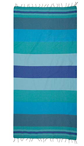 ZusenZomer Fouta Playa XL 100x190 Casablanca 100% Algodón - Toalla Hammam Muy Suave y Ligero - Foutas Playa Comercio Justo (Verde Mar, Azul)