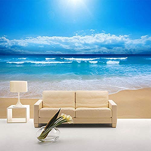 ZZXIAO Pared Pintado Papel tapiz 3D Sunny Beach Wallpaper 3D Paisaje natural Mural de pared Kid Art Room Decor Club Bar Dormitori Decoración Fotográfico Fotomural sala sofá pared mural-350cm×256cm