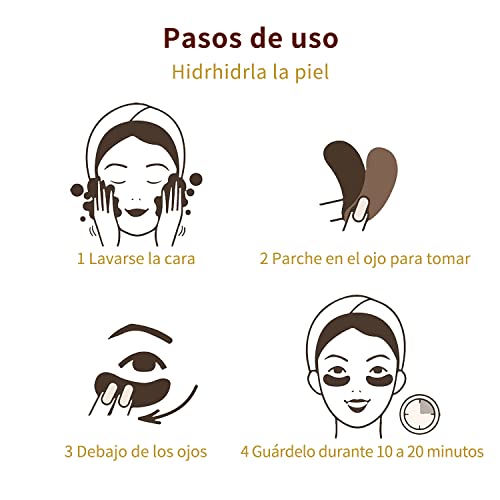 10 pares Máscara Para Los Ojos,24K Oro Parches Para Los Ojos,Máscara Para Ojos de Colágeno Parches de Ojos Antienvejecimiento, Contorno de Ojos Antiarrugas, Anti edad para ojeras