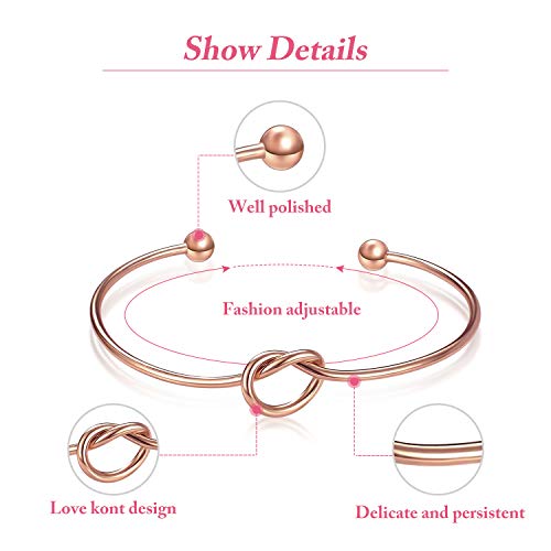 10 Piezas Pulsera de Regalo de Dama de Honor Brazalete de Nudo con Tarjetas de Regalo de Dama de Honor I Can't Tie The Knot Without You