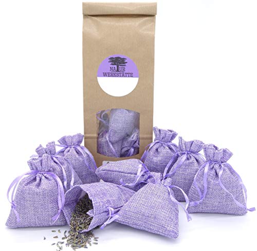 10 saquitos de lavanda con 100 g de flores de lavanda frescas secas de la Provenza francesa, fragancia de lavanda, saquitos aromáticos para dormir, bolsas de lavanda, embalados a mano en Alemania.