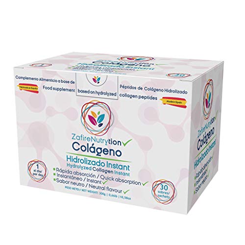 100% COLÁGENO Instant Zafire Nutrytion (30 sobres de 10g). Complemento alimenticio con Colágeno hidrolizado de rápida absorción.