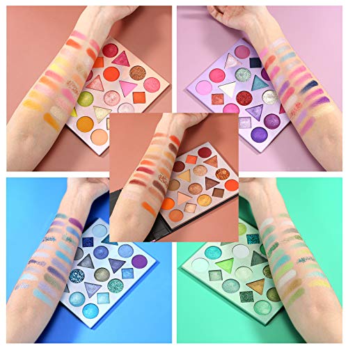 100 Colores Paleta de sombras de Ojos, 5 en 1 Paleta de Colores de Maquillaje, Color Brillante Desnudo Brillo Mate Maquillaje Profesional, Para Principiantes y Maquilladores Profesionales