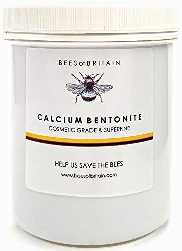 100% Natural ARCILLA DE CALCIO BENTONITA - 454g de BEES of BRITAIN - GRADO COSMÉTICO Reduce Granos, Imperfecciones y Poros. Elimina Impurezas. Donamos el 5% de Ganancias Para Ayudar Salvar Abejas.