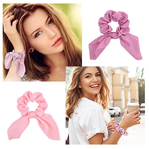 12 piezas de gomas para el cabello de gasa elástica para el cabello rizado Bobbles Ponytail Holder diadema cintas para el cabello para mujeres niñas