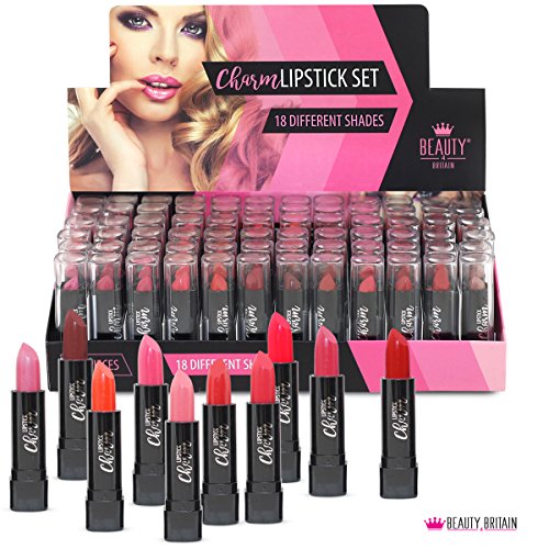 144 x LÁPIZ LABIAL LIPSTICK SET MUCHAS DIFERENTES TONOS CAJA DE PANTALLA DE LUJO DE TAMAÑO COMPLETO AL POR MAYOR