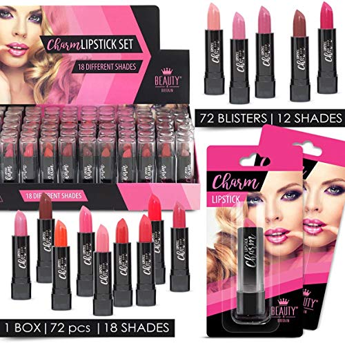 144 x LÁPIZ LABIAL LIPSTICK SET MUCHAS DIFERENTES TONOS CAJA DE PANTALLA DE LUJO DE TAMAÑO COMPLETO AL POR MAYOR