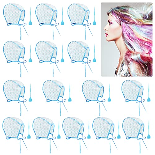 15 Piezas Gorro de Rayas para Teñir el Cabello Gorro Completo para Teñir el Cabello de Ganchillo Gorro para Teñir el Cabello Herramientas para Teñir el Cabello