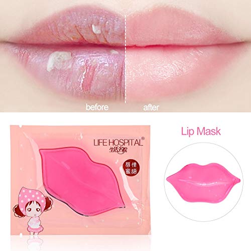 15pcs Máscara de Labios, Cristal Gel Labios Parches para Nutrir, Hidratar, Reafirmar el Labio, Mascarilla con Efecto Lifting, Textura Suave