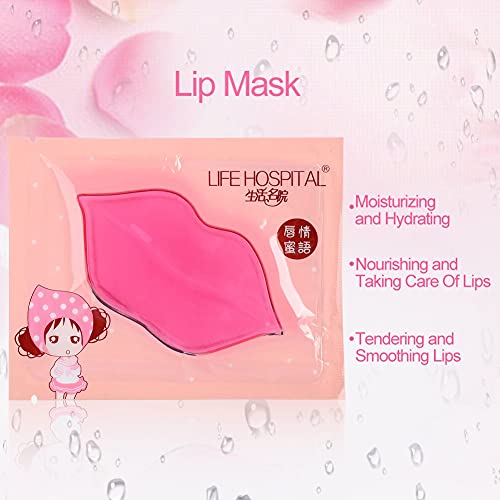 15pcs Máscara de Labios, Cristal Gel Labios Parches para Nutrir, Hidratar, Reafirmar el Labio, Mascarilla con Efecto Lifting, Textura Suave