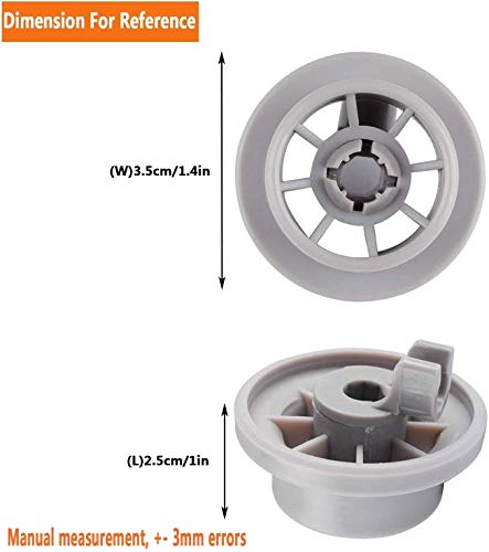 165314 Ruedas Lavavajillas Ruedas de Lavavajillas Compatible con Bosch Siemens Neff, Ruedas Bandeja Lavavajillas Poweka Reemplaza a AP2802428 PS3439123 (8 Piezas)