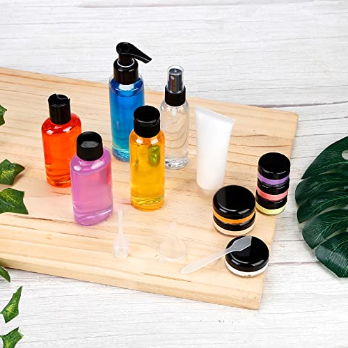 17 Piezas Kit Viaje Avion - Envases para Cosmetica,Rellenables Set Botellas de Plástico,Set Botellas de Viaje Accesorios para cosméticos y artículos de Aseo de Viaje con Bolsa de Almacenamiento