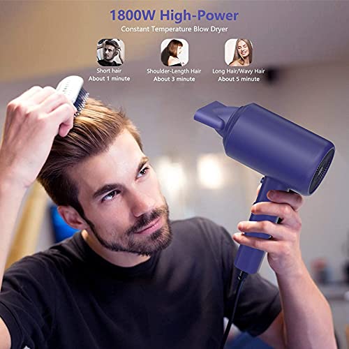 1800W Secador de Pelo Iónico,POWERAXIS Secador Pelo Profesional de Salón Viaje con 3 Ajustes de Frío / Calor,3 Accesorios de Peinado para Mujeres,Hombres,Niños,Cuidado del Cabello