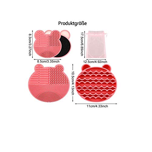 2 Piezas Cepillo Limpiador Silicona Maquillaje Cosmético, Estera Limpiadora de Brochas de Maquillaje, Cosmético de Silicona 2 en 1, Alfombrilla de Limpieza de Cepillo de Silicona, Brochas Maquillaje