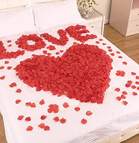 2000 Piezas Pétalos de Rosa Artificiales, Petalos de Rosa de Seda Falsos Confeti para Decoración Bodas día San Valentín, Propuesta