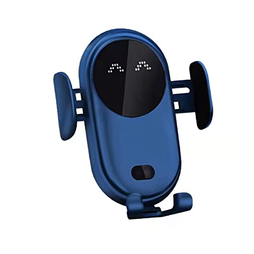 2022 Smart Car Wireless Auto-Sensing Charger Mount Cell Phone Charge Holder Fashion Automatic Clamping 10w Fast Charging, Smart Infrared Sensor Mobile Phone Charging Base for Car Air Vent (Blue)