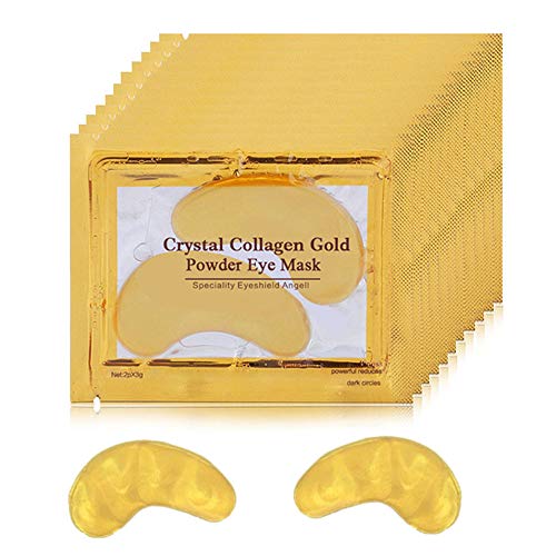 24K Gold Eye Treatment Mask | Eye Masks for Dark Circles, Anti Wrinkle Treatment, Under Eye Gel Pads, Eye Mask for Puffy Eyes, Skincare, Hydrating, Gifts for Women | 20Pairs