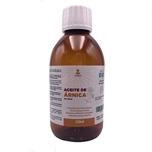 250 ml - Aceite de Arnica puro macerado BIO. Arnica pura en oliva con extracto de romero. relajante muscular natural