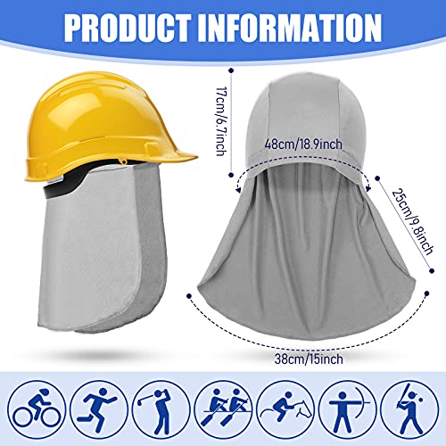 3 Forros de Casco con Protector de Cuello, Gorro de Calavera de Enfriamiento Gorra Absorbente de Sudor con Cola Sombrero de Protección de Sol para Cuello de Ciclismo para Correr, 3 Colores