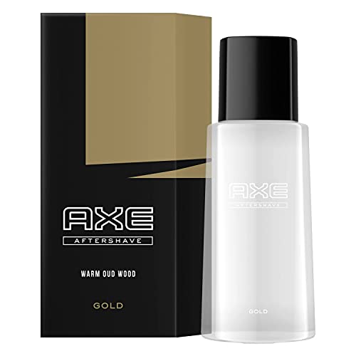 3 x Axe Aftershave Gold Warm Oud Wood 100ml cada uno Fragancia amaderada para después del afeitado